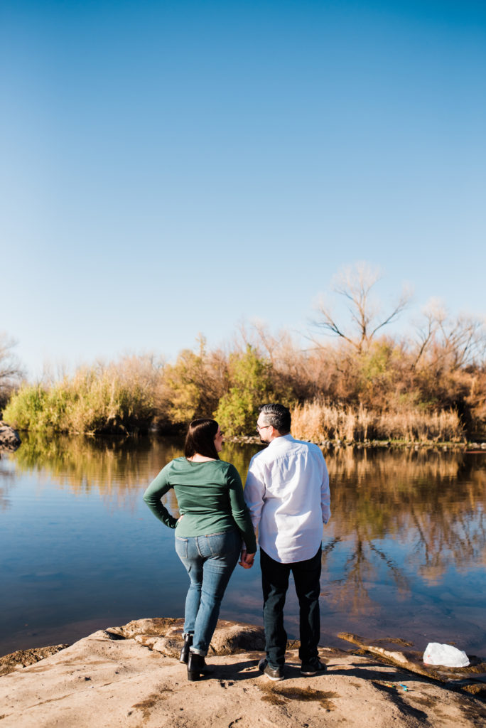 Couple looking at salt river
