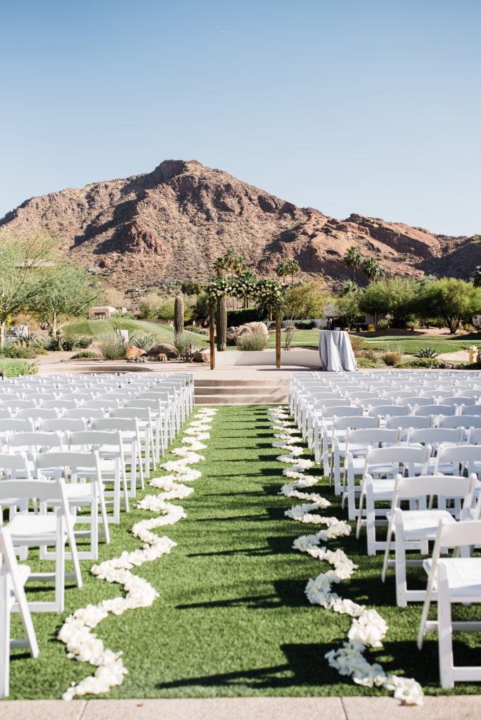 ceremony space at a Mountain Shadows Wedding