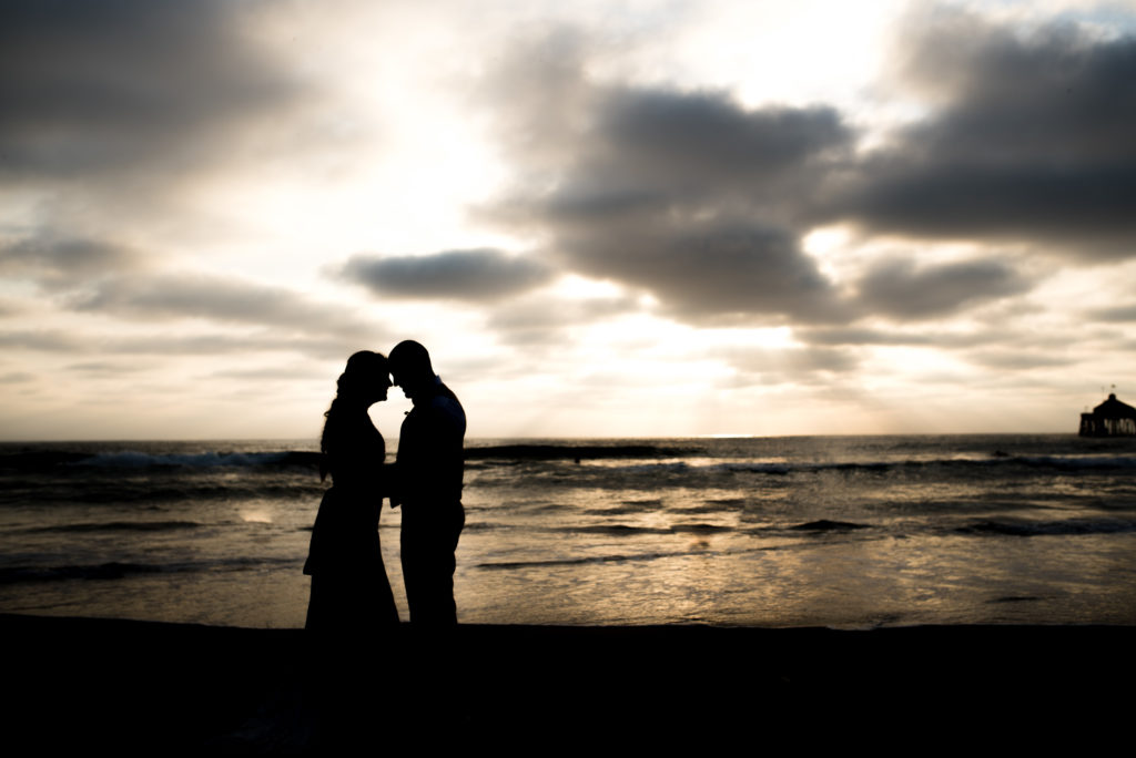 california dream beach wedding bride and groom portraits  