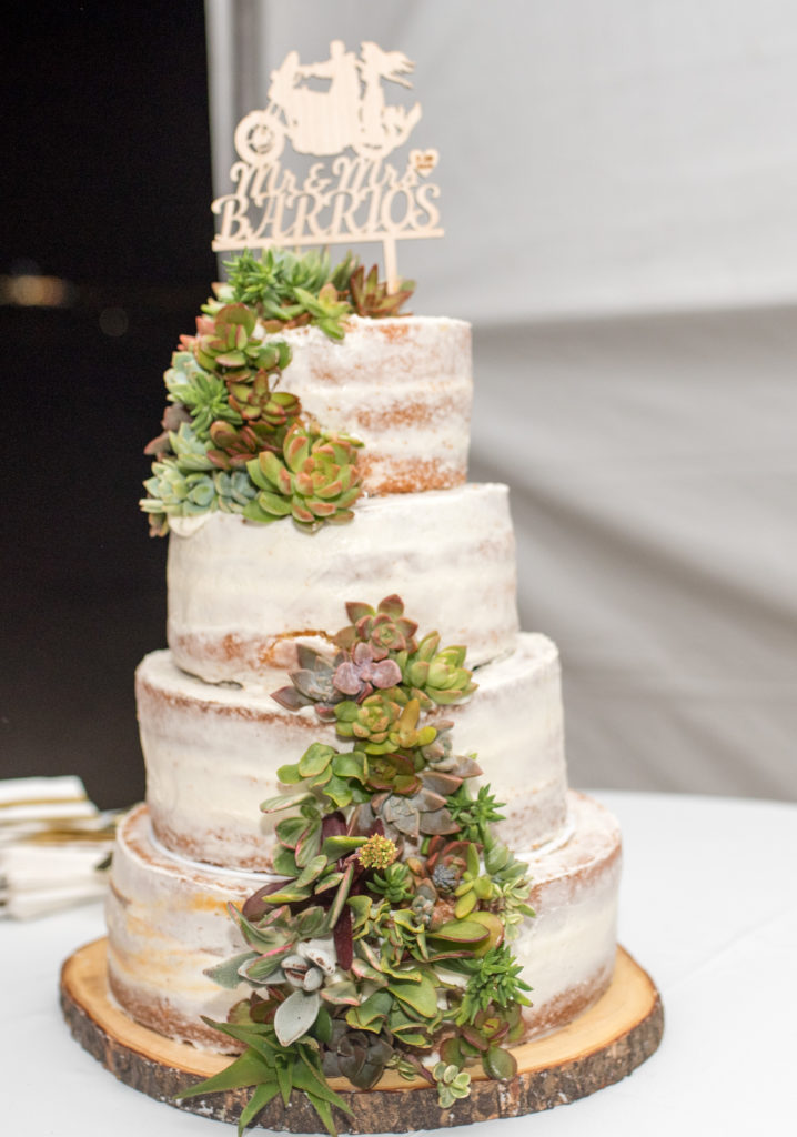 california dream beach wedding wedding cake with succulents 