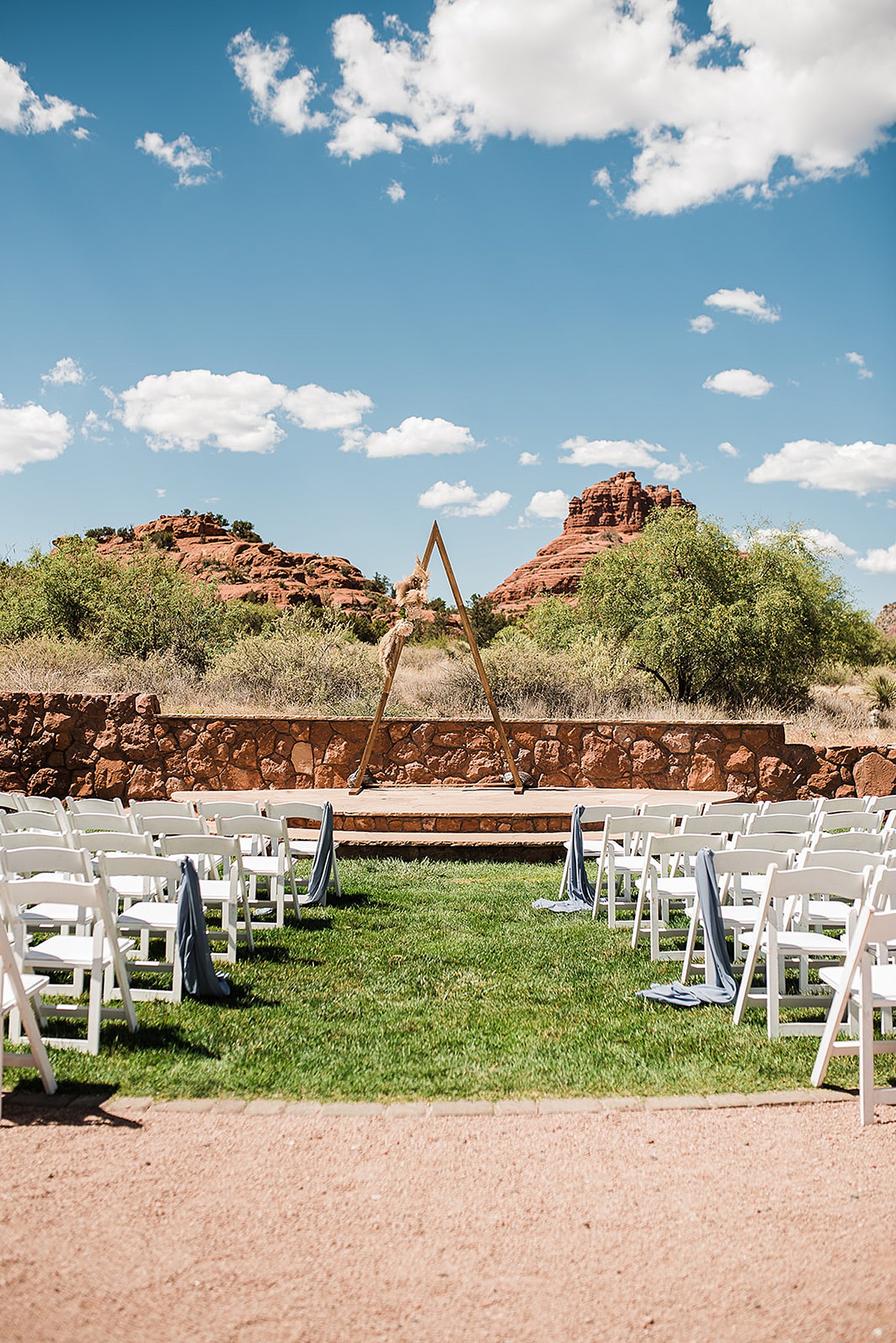 views of the ceremony area at red agave resort